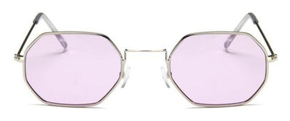 Stylish Hexagon Trendy Colorful Sunglasses For Women New Metal Luxury Summer Eyewear Women New Stainless Steel Lightweight Frame Cool Style Outdoor Travel UV Glasses