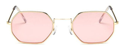 Stylish Hexagon Trendy Colorful Sunglasses For Women New Metal Luxury Summer Eyewear Women New Stainless Steel Lightweight Frame Cool Style Outdoor Travel UV Glasses