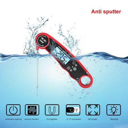 Stylish Instant Read Meat Thermometer Waterproof Ultra Fast Digital Food Water Milk Thermometer With Backlight & Calibration Digital Food Probe for Kitchen Outdoor Grilling And BBQ