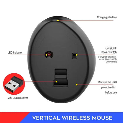 Stylish Wireless Gaming Mouse Vertical Ergonomic Rechargeable Gamer Mouse  Classic USB 7 Key Magic Mouse For PC Laptop Notebook Computer Desktop