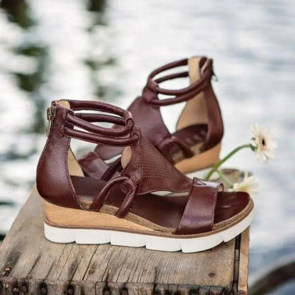 Stylish Women Zipper Sandals Fashion Summer Elegant Non Slip High Womens Sandals