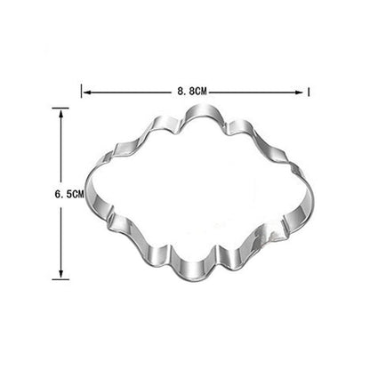 Sugar Biscuit Mold 3Pcs Plaque Cutter Cookies Frame Cake Oval Square Rectangle Fancy Stainless Cookie Mold Plaque Frame Cookie Cutter Set Square Frame Fancy Oval Rectangle And Photo Plaques Frame Fondant Cutters