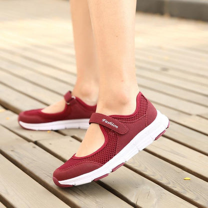 Summer Breathable Women Espadrilles Sneakers Healthy Walking Sport Mesh Sport Running Fashion Breathable Mesh Casual Shoes Flat Shoes Women Espadrilles