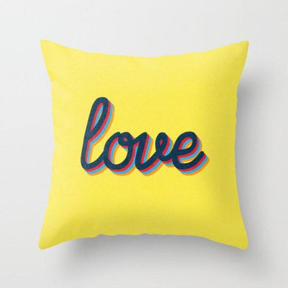 Summer Fashion Fresh Yellow Cute Pillows Case Geometry Yellow Pillow Case Cushion Cover Polyester Pillowcase Floral Cushion Case Modern Decorative Pillows For Bed Sofa Couch 45x45CM