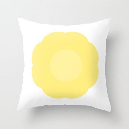 Summer Fashion Fresh Yellow Cute Pillows Case Geometry Yellow Pillow Case Cushion Cover Polyester Pillowcase Floral Cushion Case Modern Decorative Pillows For Bed Sofa Couch 45x45CM