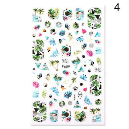 Summer Glitter Nail Decals Stickers Gold Black White Leaf Manicuring Foils Geometric Slider Nail Art Adhesive Decor Adhesive 3D Wave Design Decoration for Women Girls Art Stickers Decal Decoration Metallic Curve Strip Line Nail Decor