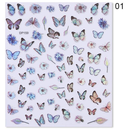 Summer Glitter Nail Decals Stickers Gold Black White Leaf Manicuring Foils Geometric Slider Nail Art Adhesive Decor Adhesive 3D Wave Design Decoration for Women Girls Art Stickers Decal Decoration Metallic Curve Strip Line Nail Decor
