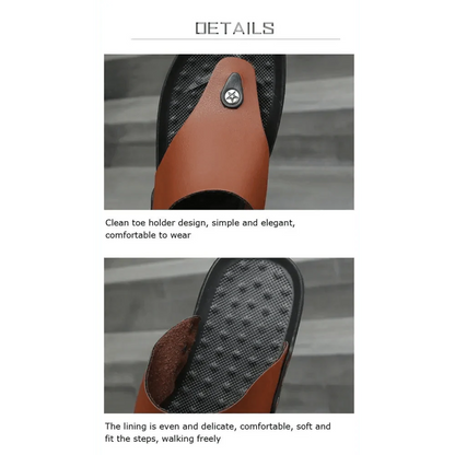 Summer Modern Design Men Flip-Flops For Beach Slippers Classic Brown Sandals Comfortable Casual Beach Outdoor Slippers For Men
