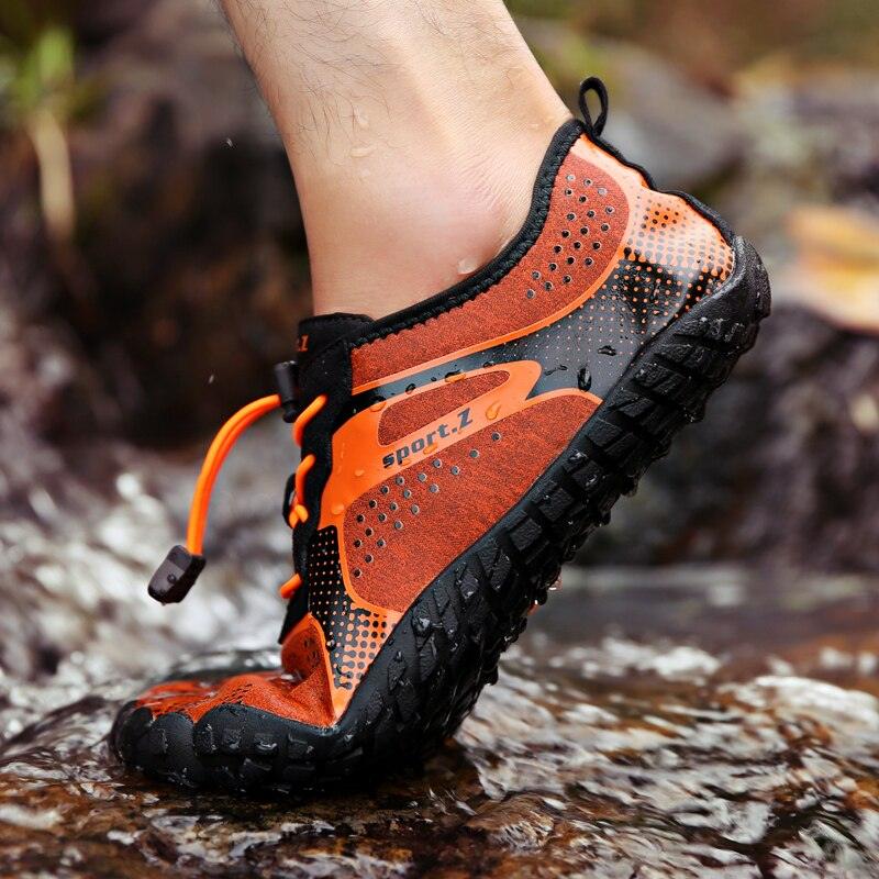 Summer Outdoor Mens Sports Water Shoes Non-Slip Beach Shoes Barefoot Upstream Shoes Quick-Dry Aqua Sock Barefoot For Beach Swim River Pool Lake Hiking Kayaking Surfing