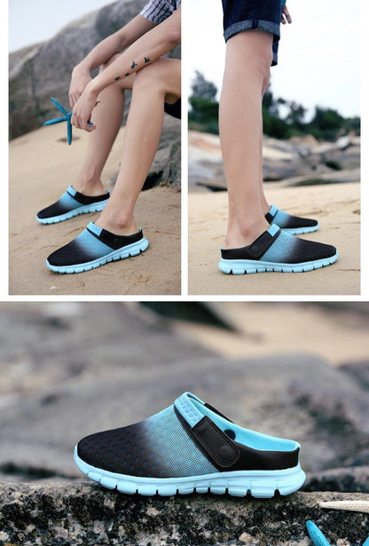 Summer Shoes Men Sandals Colorful Couples Beach Slippers Clogs Mens Breathable Summer Beach Slippers Lightweight Mesh Sandals Outdoor Walking Shoes