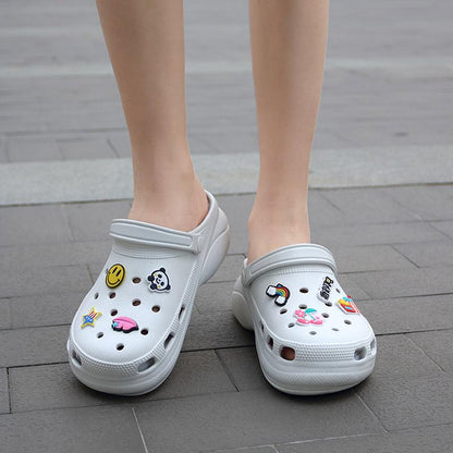 Summer Women Clogs Platform Garden Sandals Fruit Slippers Beach Shoes Increase Outdoor Unisex Garden Clogs Shoes Comfortable Slip-on Summer Beach Sandals