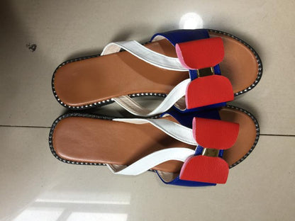 Summer Women Slippers Cute Butterfly-Knot Casual Sandals Lady Slides Flats Slip-On Women Shoes Butterfly Slippers Soft Bottom Comfy Sandals Bathroom Garden Casual Slippers Open-Toe Breathable Travel Shoes