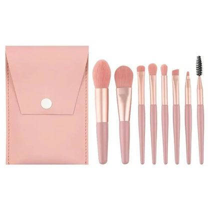 Super Luxury Quality Amazing 8Pcs Mini Travel Portable Soft Makeup Brushes Set Cosmetic Powder Eye Shadow Foundation Blush Blending Beauty Make Up Brush Tool