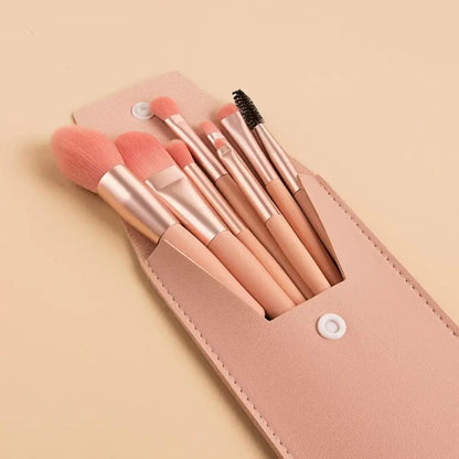 Super Luxury Quality Amazing 8Pcs Mini Travel Portable Soft Makeup Brushes Set Cosmetic Powder Eye Shadow Foundation Blush Blending Beauty Make Up Brush Tool