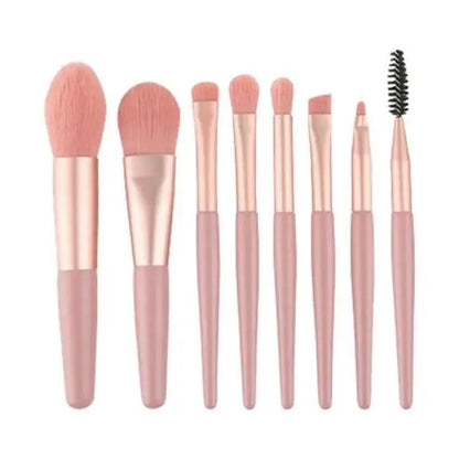 Super Luxury Quality Amazing 8Pcs Mini Travel Portable Soft Makeup Brushes Set Cosmetic Powder Eye Shadow Foundation Blush Blending Beauty Make Up Brush Tool