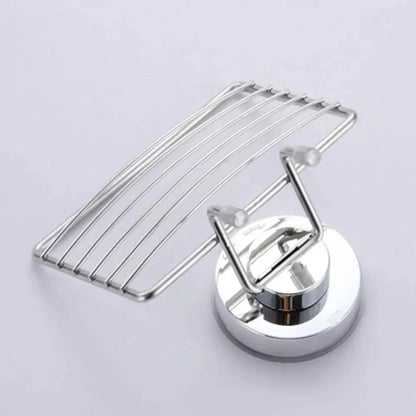 Super Strong Vacuum Suction Cup Soap Holder Drain Stainless Steel Wall-Mounted Soap Dish Shower Box Dish Punch-Free Bathroom Accessories Bathroom Soap Dish Holder Shower Soap Dish Saver Tray Bar Soap Sponge Holder for Shower Bathroom And Kitchen