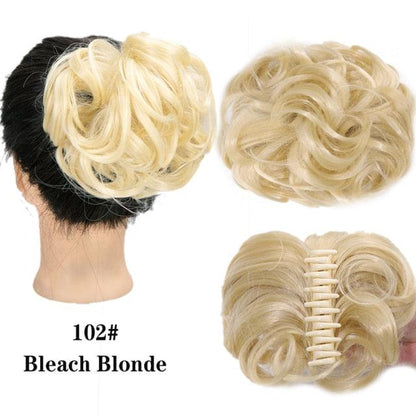 Synthetic Women's Hair Bun Bands Short Curly Chignon Hairpins Claw In Hairpieces for Fake False Hair Scrunchy Black Brown Wigs For Black Women Cosplay Wigs For Women