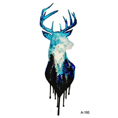Temporary Animal Head Wolf Design Waterproof Body Sticker Fashion Tattoo For Womens Mens
