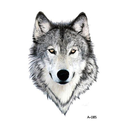 Temporary Animal Head Wolf Design Waterproof Body Sticker Fashion Tattoo For Womens Mens