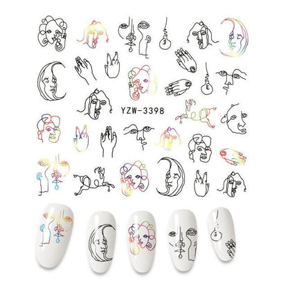 The New 3D Nail Sticker Cool English Letter stickers for nail  Foil Love Heart Design Nails Accessories Fashion Manicure Sticker Stickers Girls Manicure Decoration Nail Art Supplies 3D Self-Adhesive Nail Decals Designer Nail Stickers for Acrylic Nails