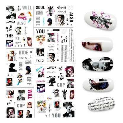 The New 3D Nail Sticker Cool English Letter stickers for nail  Foil Love Heart Design Nails Accessories Fashion Manicure Sticker Stickers Girls Manicure Decoration Nail Art Supplies 3D Self-Adhesive Nail Decals Designer Nail Stickers for Acrylic Nails