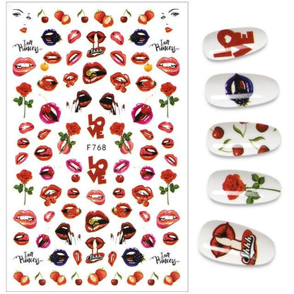 The New 3D Nail Sticker Cool English Letter stickers for nail  Foil Love Heart Design Nails Accessories Fashion Manicure Sticker Stickers Girls Manicure Decoration Nail Art Supplies 3D Self-Adhesive Nail Decals Designer Nail Stickers for Acrylic Nails