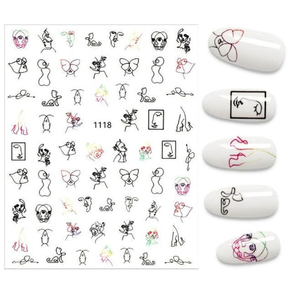 The New 3D Nail Sticker Cool English Letter stickers for nail  Foil Love Heart Design Nails Accessories Fashion Manicure Sticker Stickers Girls Manicure Decoration Nail Art Supplies 3D Self-Adhesive Nail Decals Designer Nail Stickers for Acrylic Nails