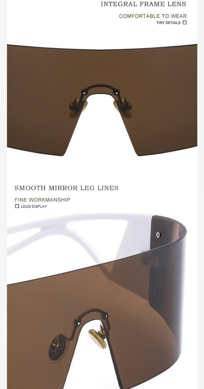 The New Sports Polarized Sunglasses UV400 Outdoor Cycling Glasses Sunglasses For Women & Men New Blue Frame Rimless Rectangle Shape  Sun Glasses For Unisex Design New Mirrored Wind Proof Sport Eyeglasses For Sunglasses