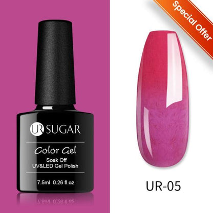 Thermal Shiny Nail Polish Change Color Effect Gel UV Semi Permanent Stylish Three Layer Effect For Womens