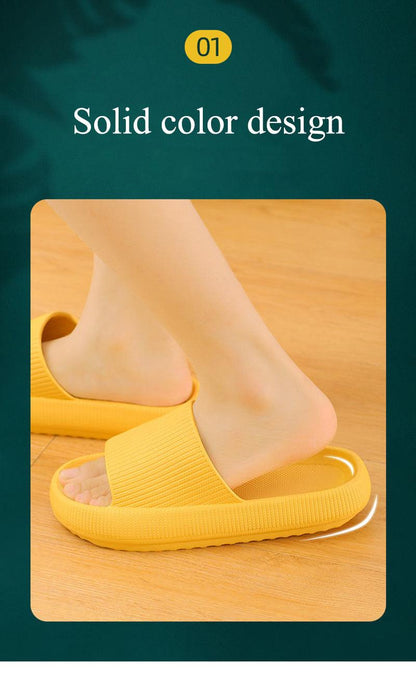 Thick Platform Bathroom Home Slippers Women Fashion Soft Sole EVA Indoor Slides Woman Sandals Summer Non-slip Flip Flops Quick Drying Open Toe Super Soft Comfy Thick Sole Home House Cloud Cushion Sandals For Indoor And Outdoor Platform Shoes