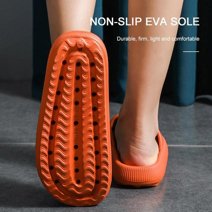 Thick Platform Bathroom Home Slippers Women Fashion Soft Sole EVA Indoor Slides Woman Sandals Summer Non-slip Flip Flops Quick Drying Open Toe Super Soft Comfy Thick Sole Home House Cloud Cushion Sandals For Indoor And Outdoor Platform Shoes