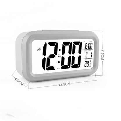 Time and Temperature Digital Table Snooze Alarm Clock  LCD Display Bedside Alarm Clock with Snooze Backlight Night Light Date and Temperature Sleep Timer for for Heavy Sleepers Children Wake Up Kids Alarm Clock Night Light for Children Desk Clock