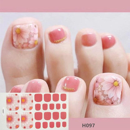 Toe Nail Sticker Wraps Adhesive Decals Toenail Polish Strips DIY Pedicure Foot Decals Manicure Strips Decals Full Wraps Women Glitter Toenail Nail Polish Strips Decals Full Wraps Self Adhesive Toe Nail Tip Full Toe Nail Wraps Feet Decorations
