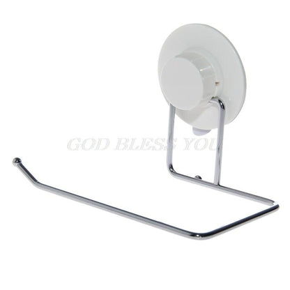 Toilet Paper Holder Bathroom Suction Hanger Tissue Rack Kitchen Towel Hook Powerful Vacuum Suction Cup Toilet Paper Roll Holder Wall Mount Towel Tissue Rack For Bathroom And Kitchen-Drill Free