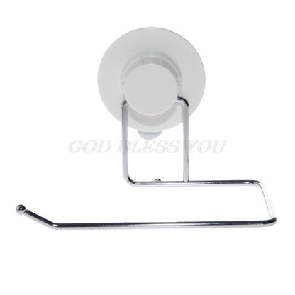 Toilet Paper Holder Bathroom Suction Hanger Tissue Rack Kitchen Towel Hook Powerful Vacuum Suction Cup Toilet Paper Roll Holder Wall Mount Towel Tissue Rack For Bathroom And Kitchen-Drill Free
