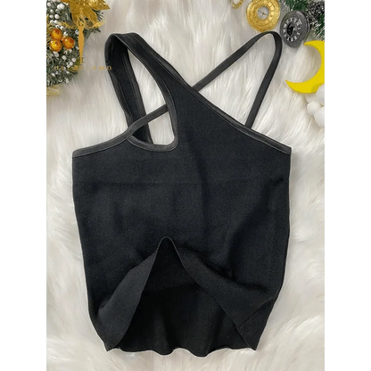 Top fashion cute women summer  cross sleeveless crop top cute fashion styles classy top