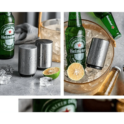 Automatic Beer Bottle Opener Magnet Beer Opener Stainless Steel Push Down Opener Wine Beer Soda Cap Opener Kitchen Accessories