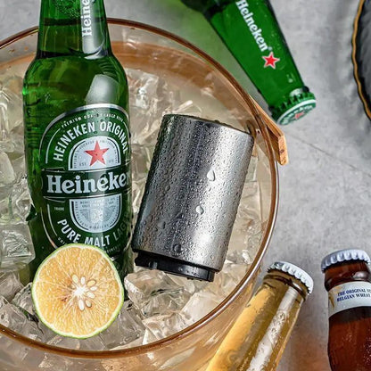 Automatic Beer Bottle Opener Magnet Beer Opener Stainless Steel Push Down Opener Wine Beer Soda Cap Opener Kitchen Accessories