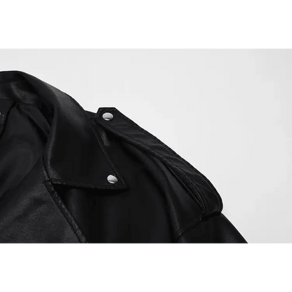 PU Faux Leather Jacket Women Loose Sashes Casual Biker Jackets Outwear Female Tops BF Style Black Leather Jacket Coat