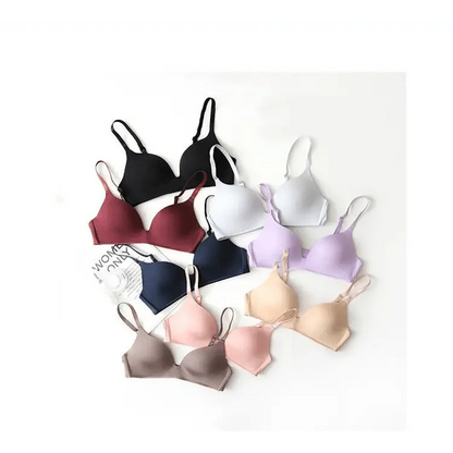 Seamless Bras for Women Push Up Bra No Wire Brassiere A B Cup Underwear Bra Three Quarters 3/4 Cup Thin Soft