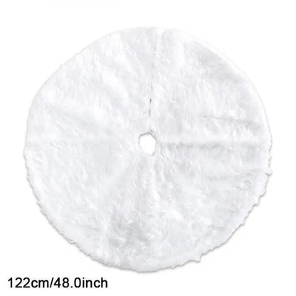 White Christmas Tree Skirt Plush Faux Fur Xmas Tree Carpet Merry Christmas Tree Decorations Ornament New Year Home Decor