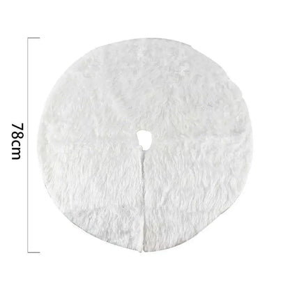 White Christmas Tree Skirt Plush Faux Fur Xmas Tree Carpet Merry Christmas Tree Decorations Ornament New Year Home Decor