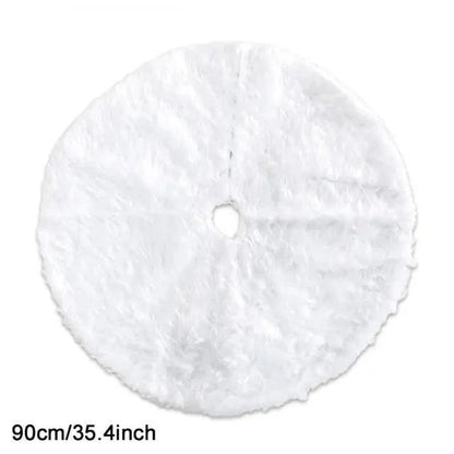 White Christmas Tree Skirt Plush Faux Fur Xmas Tree Carpet Merry Christmas Tree Decorations Ornament New Year Home Decor