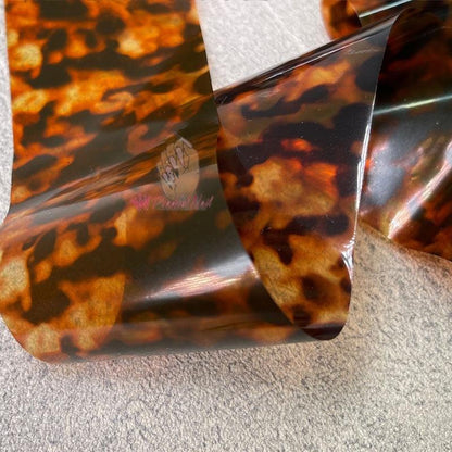 Tortoiseshell Amber Nails Tortoise Shell Nail Art Foil Transfer Decals Wraps Tips Nail Manicure Decorations Leopard Nail Foil Transfer Stickers Leopard Snake Laser Gold Design Nail Foil Decals Art Sticker for Women Manicure Tips