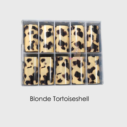 Tortoiseshell Amber Nails Tortoise Shell Nail Art Foil Transfer Decals Wraps Tips Nail Manicure Decorations Leopard Nail Foil Transfer Stickers Leopard Snake Laser Gold Design Nail Foil Decals Art Sticker for Women Manicure Tips