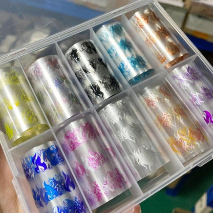 Tortoiseshell Amber Nails Tortoise Shell Nail Art Foil Transfer Decals Wraps Tips Nail Manicure Decorations Leopard Nail Foil Transfer Stickers Leopard Snake Laser Gold Design Nail Foil Decals Art Sticker for Women Manicure Tips