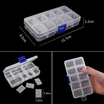 Transparent Plastic Storage Jewelry Box Compartment Adjustable Container For Beads Earring Box For Jewelry Rectangle Box Case Storage Container for Jewelry Beads Earring