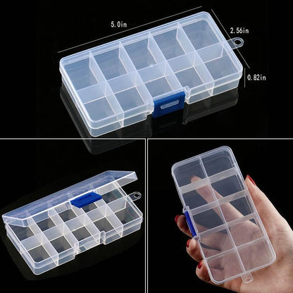 Transparent Plastic Storage Jewelry Box Compartment Adjustable Container For Beads Earring Box For Jewelry Rectangle Box Case Storage Container for Jewelry Beads Earring