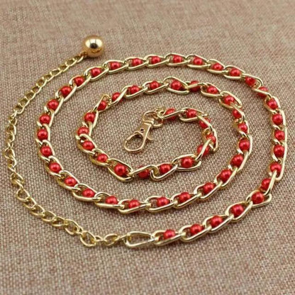 Trendy Heart Shaped Design Body Long Chain Ladies Belts Modern Metal Waist Chain Love Belts For Women
