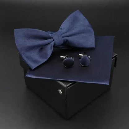 Trendy Tiny Dots Print Bowtie With Pocket Square And Cufflinks Set For Men Retro  Butterfly Party Wedding Bowties Without Box Stylish Ties Gift
